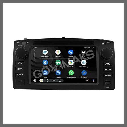 TOYOTA COROLLA 2002-2007 7 INCH 4 GB RAM 64 GB HAFIZA ANDROID MULTIMEDIA TEYP