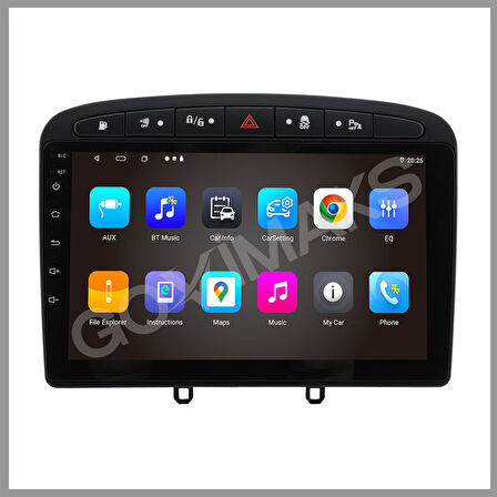 GOVİMAKS PEUGEOT 308 RCZ SİYAH 2008-2013 UYUMLU 4 GB RAM 64 GB HAFIZA ANDROID MULTIMEDIA