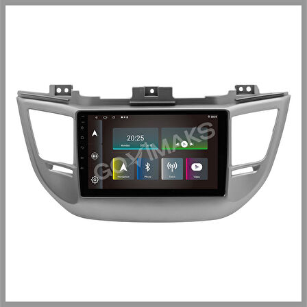 GOVİMAKS HYUNDAİ TUCSON 2015-2018 UYUMLU SİLVER  2 GB RAM 32 GB HAFIZA ANDROID MULTIMEDIA TEYP