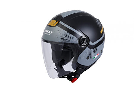 Sway Sw715 Yarım Yazlık Kask Gemını Siyah Sarı SMALL