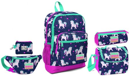 Coral High Pembe Unicorn Desenli Okul ve Günlük Çanta Seti - Kız Çocuk