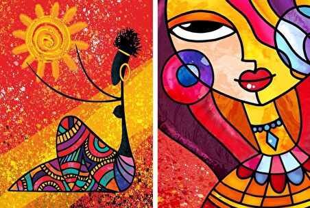 Nova Puzzle Süslü Kız ve Afrikalı 12+ Yaş Küçük Boy Puzzle 2x1000 Parça