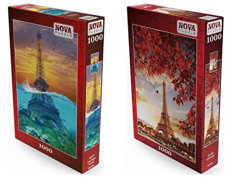 Nova Puzzle Eyfel Kulesi 12+ Yaş Küçük Boy Puzzle 2x1000 Parça