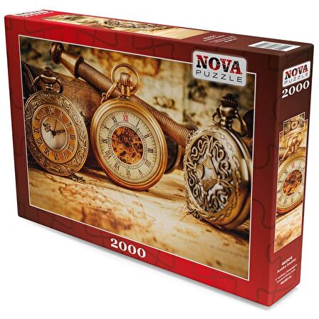 Nova Puzzle 2x2000 Parça Antika Saatler ve Yeni Hedefler Puzzle Seti