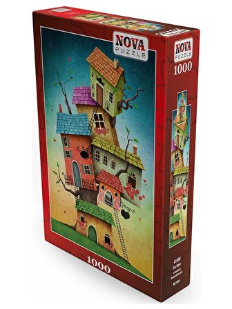 Nova Puzzle Fantastik Evler ve Kitap Sokağı 12+ Yaş Küçük Boy Puzzle 2x1000 Parça