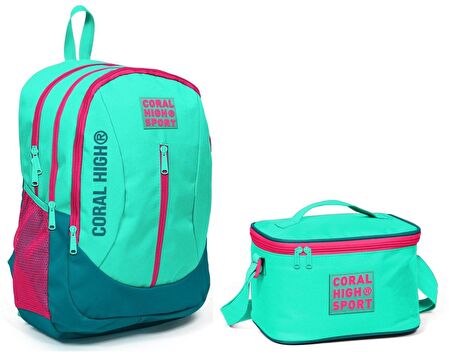 Coral High Sport Su Yeşili Okul Sırt Çantası ve Beslenme Seti