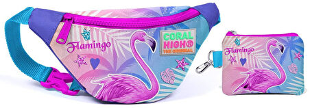 Coral High Flamingo Baskılı Bel Çantası Seti - Kız Çocuk