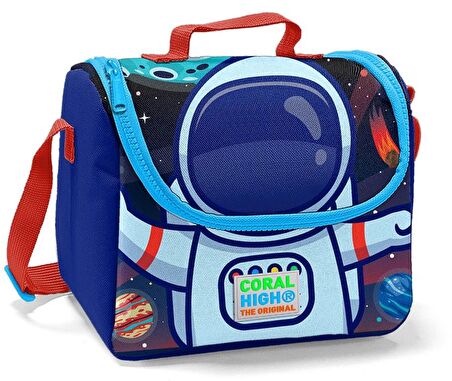 Coral High Mavi Astronot Baskılı Erkek Çocuk İlkokul Çanta Seti - USB Çıkışlı