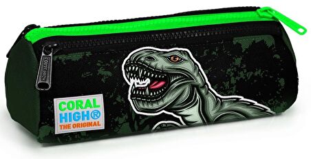 Coral High Yeşil Dinazor Baskılı Erkek Çocuk İlkokul Çanta Seti - USB Çıkışlı