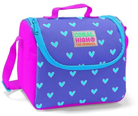 Coral High Pembe Kalp Kız Çocuk Çekçek Çanta Seti - Işıklı Tekerlekler