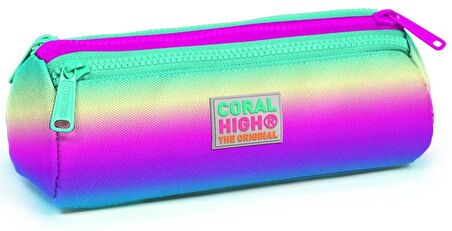 Coral High Pembe - Yeşil - Mavi Kız Çocuk Çekçek Çanta Seti - Işıklı Tekerlekler