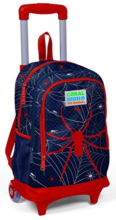 Coral High Örümcek Erkek Çocuk Çekçek Çanta Seti - Işıklı Tekerlekler
