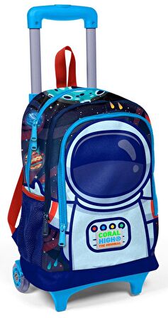Coral High Astronot Erkek Çocuk Çekçek Çanta Seti - Işıklı Tekerlekler