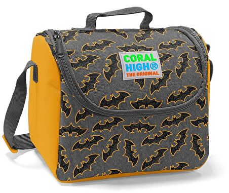 Coral High Yarasa Baskılı Okul Çantası ve Beslenme Çantası Seti - Erkek Çocuk - USB Soketli