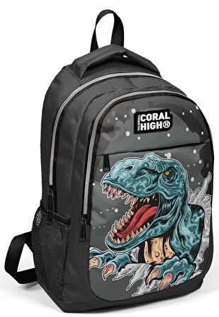 Coral High Dinazor Baskılı Erkek Çocuk İlkokul Çantası ve Kalemlik Seti