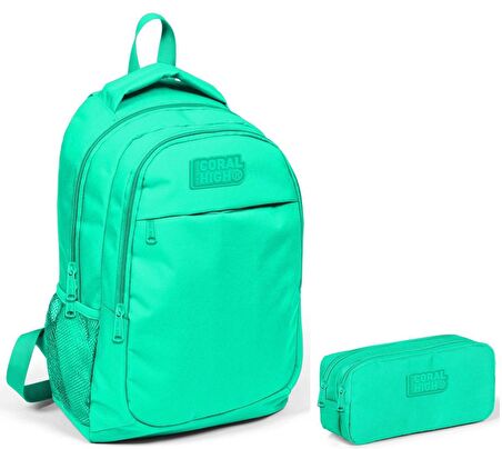 Coral High Yeşil Kız Çocuk İlkokul Çantası ve Kalemlik Seti