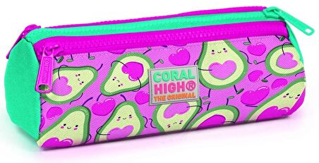 Coral High İlkokul Sırt Çantası ve Kalemlik Seti - Pembe Avakado Baskılı