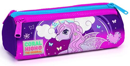 Coral High İlkokul Sırt Çantası ve Kalemlik Seti - Mor Unicorn Baskılı