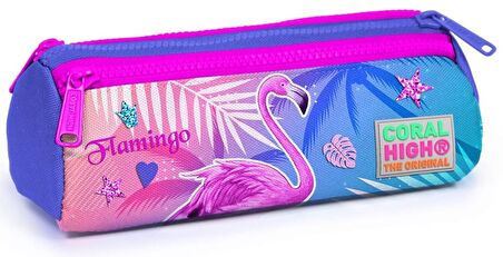 Coral High İlkokul Sırt Çantası ve Kalemlik Seti - Pembe Flamingo Baskılı