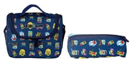Kaukko Kids&Love Lacivert Zombie Beslenme Çanta Seti - Erkek Çocuk