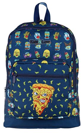 Kaukko Kids&Love Lacivert Zombie Pizza İlkokul Çanta Seti - Erkek Çocuk