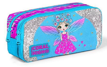 Coral High Simli Parlayan Okul Sırt Çantası ve Kalemlik Seti