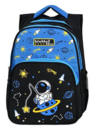 Waddell Çanta Sİyah Mavi Astronot İlkokul Çantası - Waddell Bag Erkek Okul Sırt Çantası