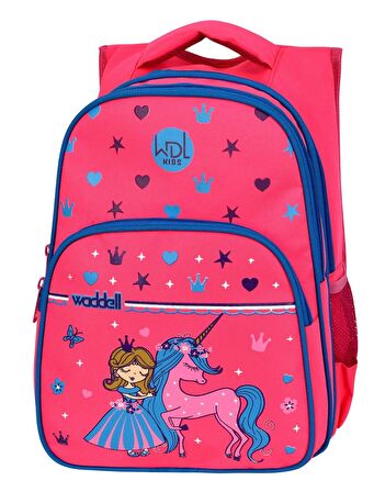 WaddellBag Kız Çocuk Üç Gözlü Pembe Unicorn İlkokul Sırt Çanta ve Beslenme Çantası Seti