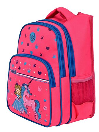 WaddellBag Kız Çocuk Üç Gözlü Pembe Unicorn İlkokul Sırt Çanta ve Beslenme Çantası Seti