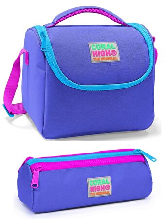 Coral High Kız Çocuk Mor Beslenme Çantası Seti