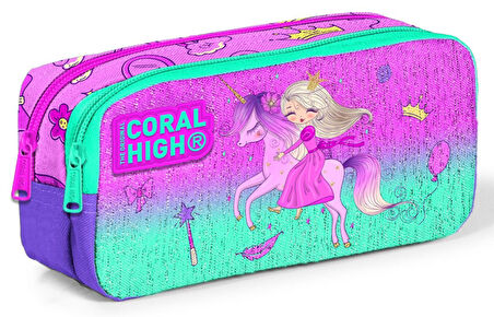 Coral High Mor Pembe Peri Kız Çocuk Beslenme Çantası Seti