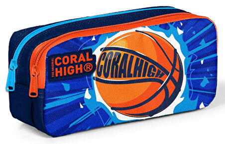 Coral High Erkek Çocuk Mavi Turuncu Basketbol Beslenme Çantası Seti
