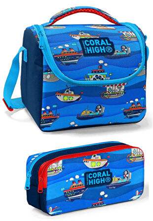 Coral High Mavi Deniazaltı Gemi Erkek Çocuk Beslenme Çantası Seti