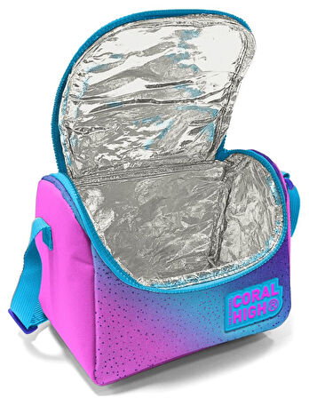 Coral High Pembe Mavi Kaplumbağa Üçlü Okul Çantası ve Bel Çantası Seti - Kız Çocuk