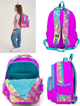 Coral High Pembe Denizatı Kız Çocuk Üçlü İlkokul Okul Çanta Seti