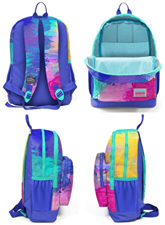 Coral High Renkli Airbrush İlkokul Sırt Çantası ve Kalemlik Seti