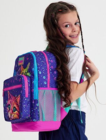 Coral High Mor Kedi İlkokul Sırt Çantası ve Kalemlik Seti