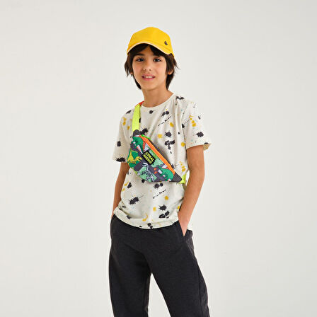 Coral High Yeşil Dinazor Bel Çantası ve Bozuk Para Çantası Seti - Erkek Çocuk