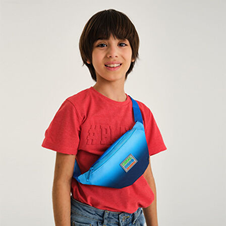 Coral High Lacivert Mavi Gradyan Bel Çantası ve Bozuk Para Çantası Seti - Erkek Çocuk