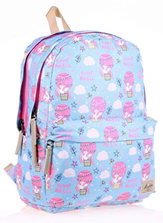 Kaukko Mavi Pembe Travel Magic Okul Sırt Çantası ve Kalemlik Seti - Kız
