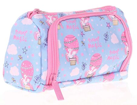 Kaukko Mavi Pembe Travel Magic Okul Sırt Çantası ve Kalemlik Seti - Kız
