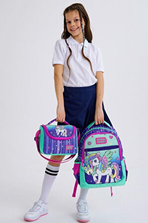 Coral High Kids Mor Su Yeşili Unicorn Desenli 3’lü Okul Çanta Seti - Kız Çocuk
