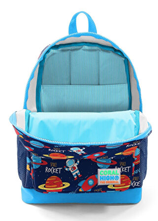 Coral High Kids Lacivert Mavi Uzay Desenli 3’lü Okul Çanta Seti - Erkek Çocuk