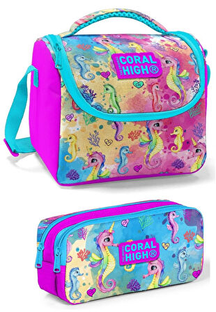 Coral High Üç Gözlü İlkokul Sırt Çantası Seti Pembe Deniz Anası Kız Çocuk