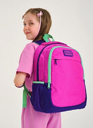 Coral High İlkokul Çanta Takımı Pembe Mor Kız Çocuk Okul Çantası Seti