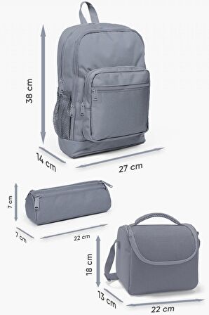 Coral High Okul Çantası ve Beslenme Çanta Seti - Usb Soketli Mor Kedi Kız Çocuk