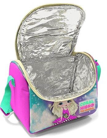Coral High Pembe Su Yeşili Unicorn Okul Sırt ve Beslenme Çantası Seti - Kız Çocuk - Dört Bölmeli