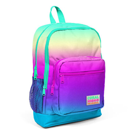 Coral High Rengarenk Kız Çocuk İlköğretim Okul Sırt Çantası ve Beslenme Çanta Seti