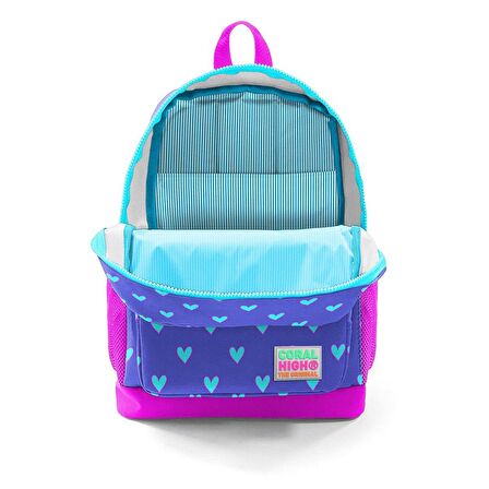 Coral High Pembe Lavanta Kalp Kız Çocuk İlköğretim Okul Sırt Çantası ve Beslenme Çanta Seti