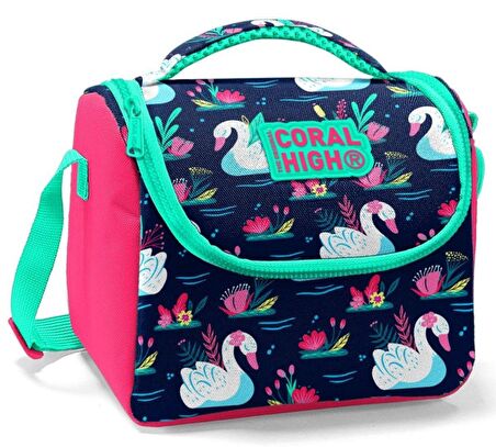 Coral High Mor Unicorn Kız Çocuk İlköğretim Okul Sırt Çantası ve Beslenme Çanta Seti